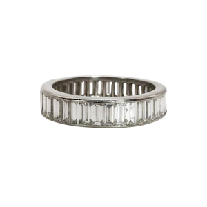 Baguette Diamond and Platinum Eternity Ring, Circa 1990, 5.00 Carats