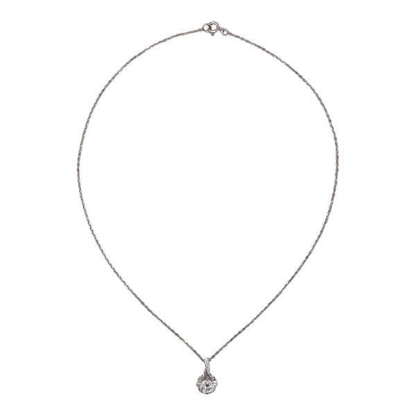 Lovely and Simple Single Diamond Pendant at Deco&Vintage Ltd - image 1