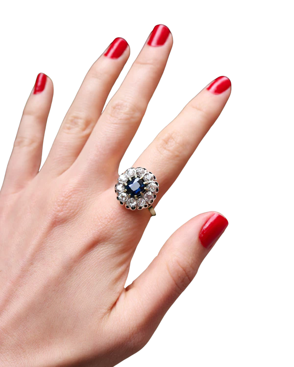 Lovely Antique Sapphire Diamond Ring at Deco&Vintage Ltd - image 1