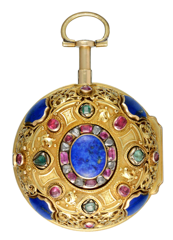 Gem Set Gold Repeater with Royal Coat of Arms - image 1