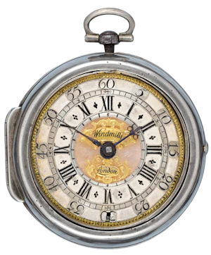 Britannia Silver Champleve Dial Verge by Windmills