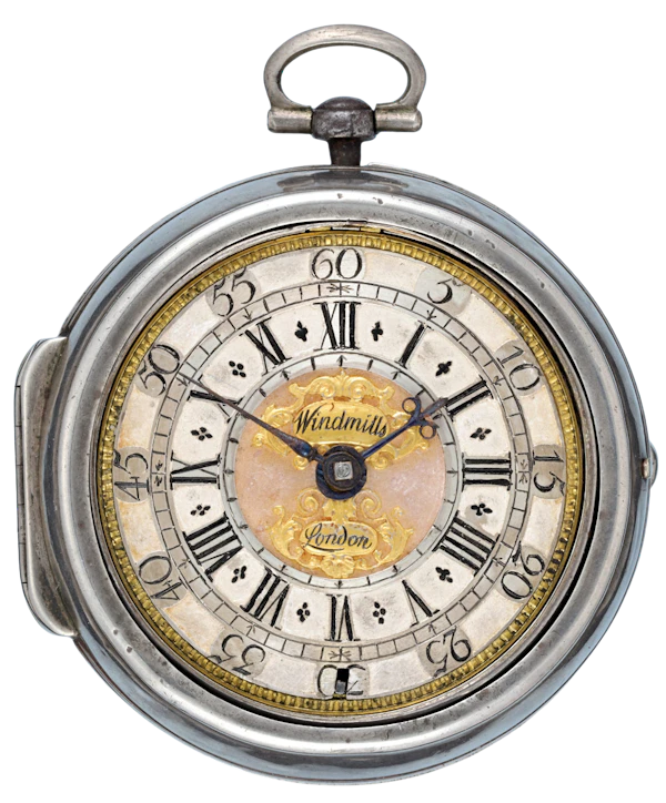 Britannia Silver Champleve Dial Verge by Windmills - image 1