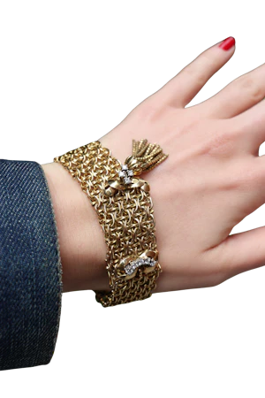 Lovely Vintage 18ct Gold And Diamond Bracelet at Deco&Vintage Ltd