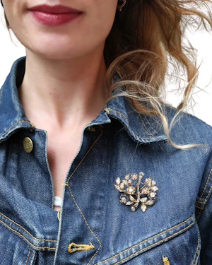 Lovely Victorian Diamond And Enamel Brooch at Deco&Vintage Ltd