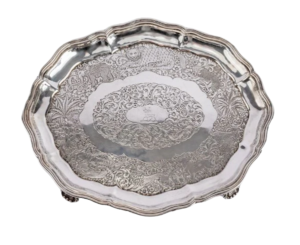 An Indian colonial-period Silver Salver or presentation Silver tray, 1865 - image 1