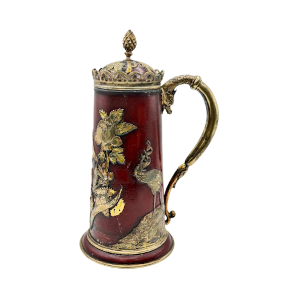 Russian silver gilt and lacquer tankard, Moscow, 1882 by Pavel Ovchinnikov. - image 1