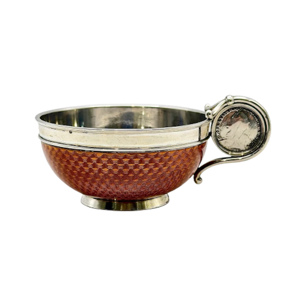 Faberge silver and guilloché enamel charka, St Petersburg, c.1910. - image 1