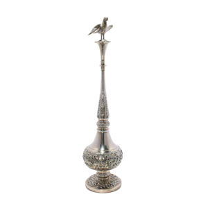 Antique Chinese Silver Rosewater Sprinkler, Bird,  Canton, China - Qing Dynasty, mid-19th C.