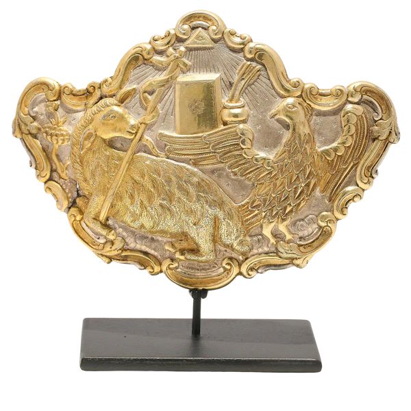 A rare and important 17th/early 18th century Japanese silver and parcel gilt buckle/clasp with&nbsp;exceptionally rare Christian decoration. - image 1