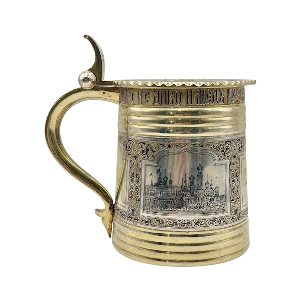 Russian silver gilt and niello tankard, Moscow, 1865 by Vasily Semenov. - image 1