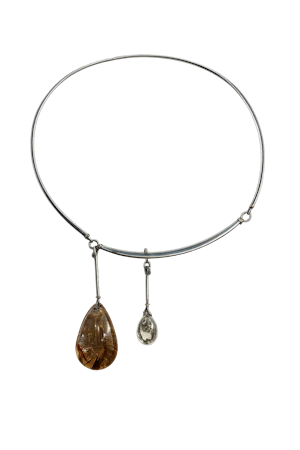 Vivianna Torun Bülow-Hübe rare exceptional neck ring created in her studio in Biot in the 1950s with interchangeable drop pendants Mark Constable Unit 301
