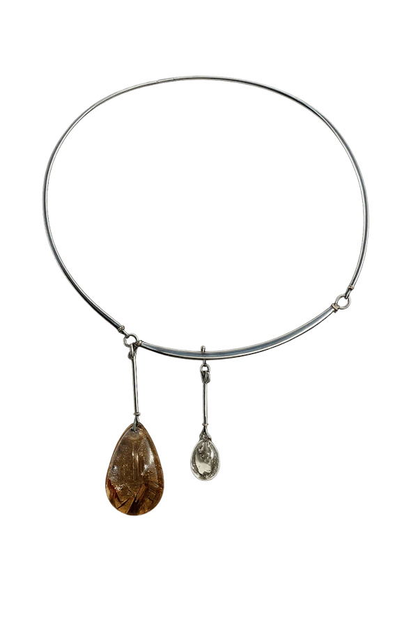 Vivianna Torun Bülow-Hübe rare exceptional neck ring created in her studio in Biot in the 1950s with interchangeable drop pendants Mark Constable Unit 301 - image 1