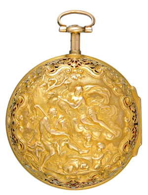 Gold Champleve Dial Quarter Repeating Repousse