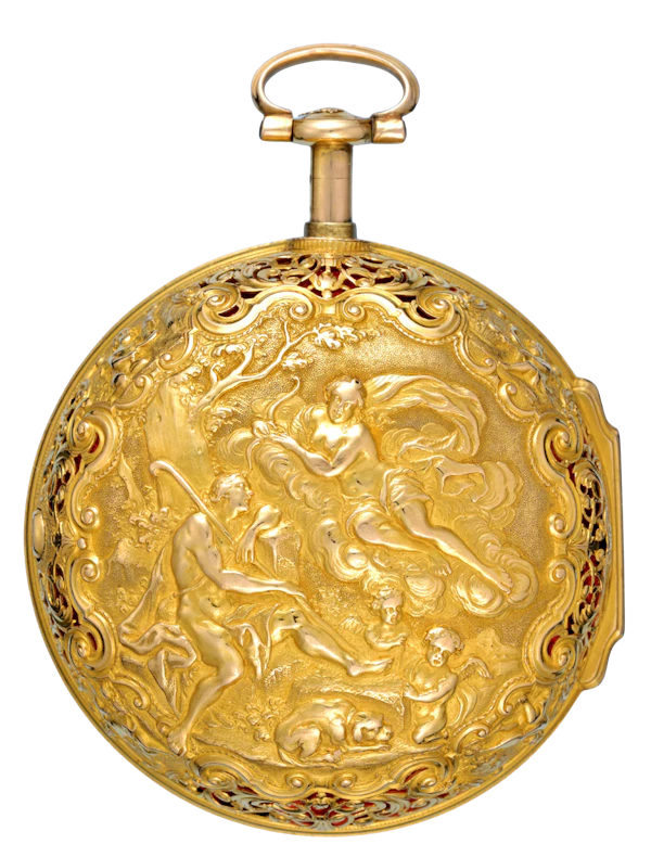 Gold Champleve Dial Quarter Repeating Repousse - image 1