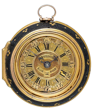 Gold Champleve Dial Repousse & Protective Outer