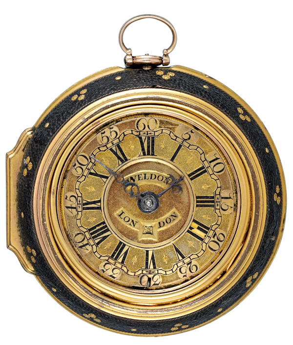 Gold Champleve Dial Repousse & Protective Outer - image 1