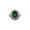 18ct Large Emerald and Diamond Cluster Ring Spectrum Antiques - image 1