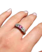 Antique Pink sapphire & Old Cut Diamond Trilogy Ring - image 1