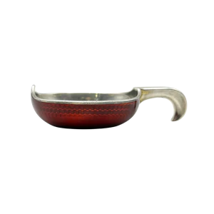 Faberge silver red guilloche enamel kovsh, St Petersburg, c.1900 by Andres Nevalainen.