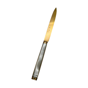 18th century french gold and mother of pearl letter opener, c.1790.