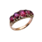 Antique Ruby and Gold Carved Five Stone Ring, Circa 1910 - image 1