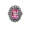 Antique French Pink Spinel, Diamond, Silver and Gold Cluster Ring, Circa 1830 - image 1