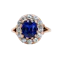 Victorian Kashmir Sapphire, Diamond and Gold Cluster Ring, Circa 1890 - image 1