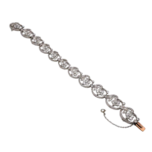 Boucheron Art Nouveau Diamond and Platinum Bracelet, Circa 1910, 6.50 Carats