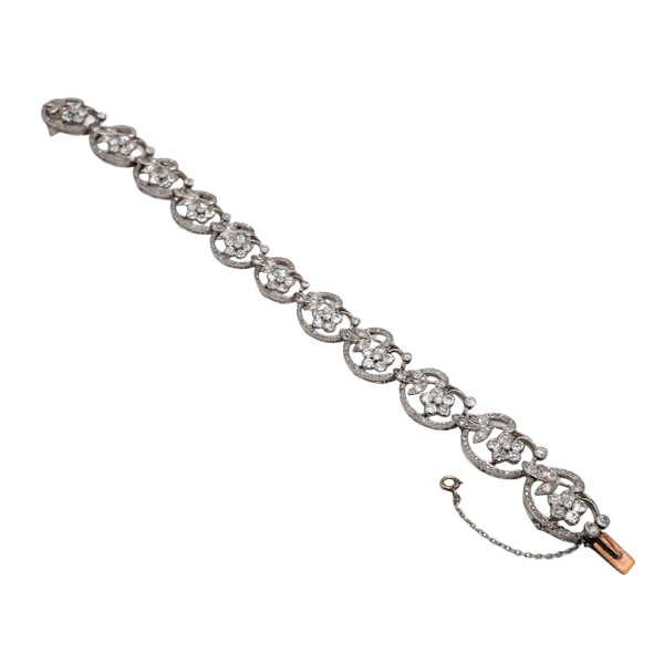 Boucheron Art Nouveau Diamond and Platinum Bracelet, Circa 1910, 6.50 Carats - image 1