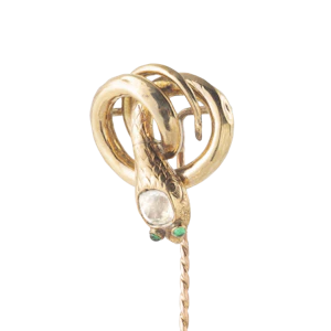 Victorian Gold & Paste Snake Tiepin