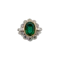 18ct Large Emerald and Diamond Cluster Ring Spectrum Antiques - image 1