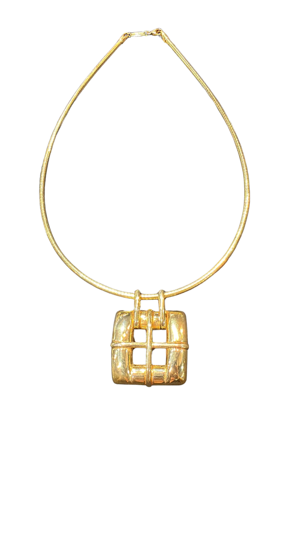 Tiffany "Window"18k gold pendant & neck ring - image 1