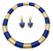 Charmian Harris Lapis Lazuli Sterling silver / Gold Necklace and Earrings. Mark Constable Unit 301 - image 1