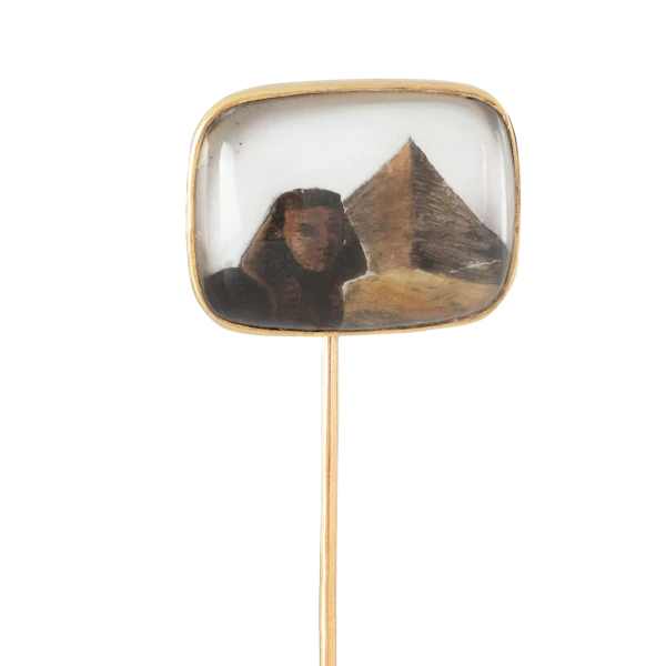 Edwardian 15ct Gold Sphinx Reverse Intaglio Stickpin (c.1905) - image 1