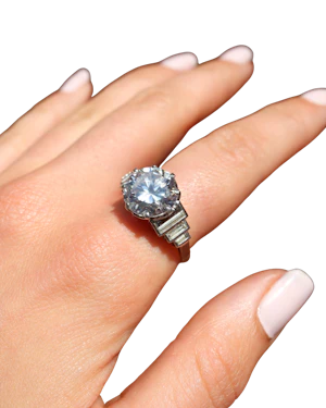5.2ct Vintage Diamond Platinum Ring at Deco&Vintage Ltd
