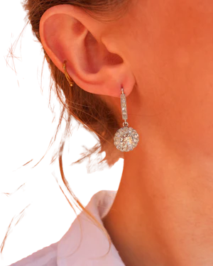 Lovely Edwardian Diamond Platinum Earrings at Deco&Vintage Ltd