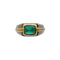 Vintage 18ct Two-Tone Gold Untreated Zambian Emerald Sugarloaf Ring Spectrum Antiques - image 1