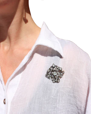 Victorian silver on gold brooch/ pendent