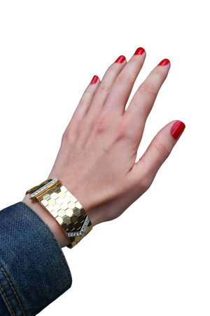 Vintage Mappin & Webb 'Rio' 18k Yellow Gold & Diamond Honeycomb Bracelet