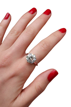 Magnificent 5.27 Carat Natural Old Mine Cut Diamond Solitaire Ring