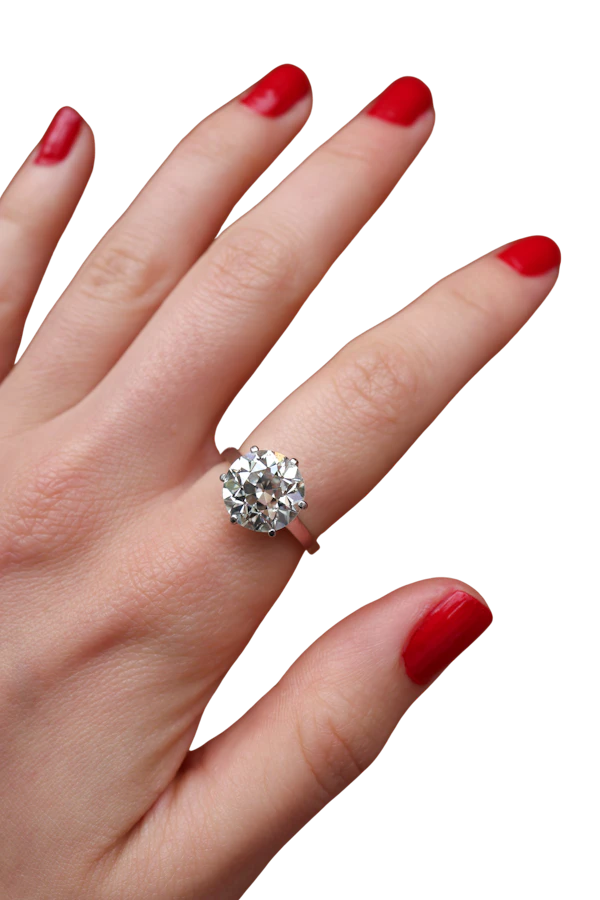Magnificent 5.27 Carat Natural Old Mine Cut Diamond Solitaire Ring - image 1