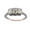 Art Deco 18ct White Gold Emerald-Cut Diamond Three Stone Ring- Spectrum Antiques - image 1