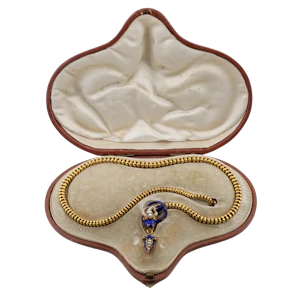 Georgian 18ct Gold Enamel Snake Necklace- Spectrum Antiques