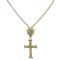 Victorian 15ct Gold Turquoise Cross Necklace- Spectrum Antiques - image 1
