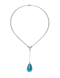 Vivianna Torun Bülow-Hübe, circa 1960s. French  Rare sculptural silver neck ring with a long articulated drop suspending a striking blue glass pendant. Mark Constable Unit 301 - image 1