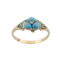 Victorian 18ct Gold Turquoise & Diamond Ring-Spectrum Antiques - image 1