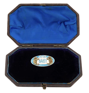 Open media 1 in modal  Open media 2 in modal STERLING SILVER Enamel Teddy Bear "Baby" Brooch in Sterling Silver-Spectrum Antiques