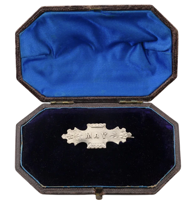Antique Silver 'May' Name Brooch c.1890-Spectrum Antiques - image 1