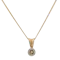 Vintage 9ct Gold Rubover Brown Diamond Pendant on Chain- Spectrum Antiques - image 1