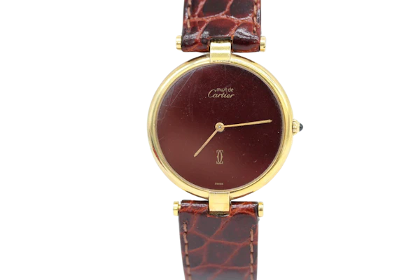 Cartier Must de Cartier Ronde Vendome Vermeil 1990s Red Dial - image 1